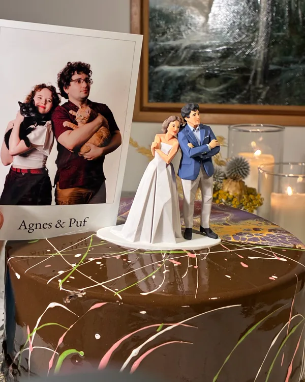 Vytištěná figurka: Agnes & Puf, na našem ukázkovém dortu