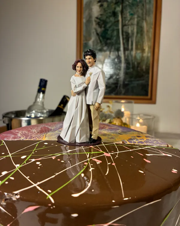 Vytištěná figurka: Jan & Agnes, na našem ukázkovém dortu