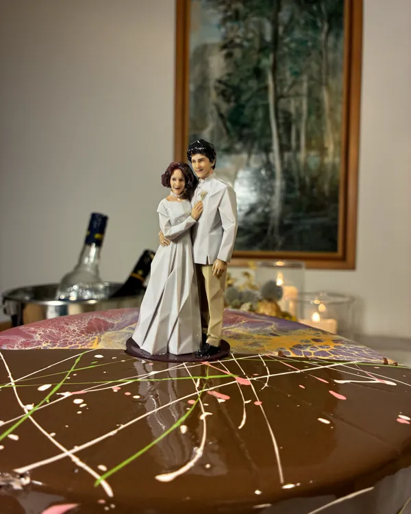 Vytištěná figurka: Jan & Agnes, na našem ukázkovém dortu