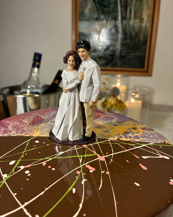 Vytištěná figurka: Jan & Agnes, na našem ukázkovém dortu
