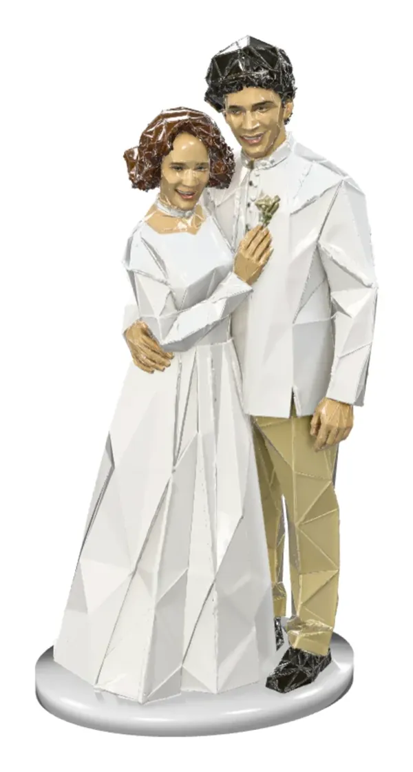 3D náhled figurky: Jan & Agnes, Objetí z boku. Jejich volba