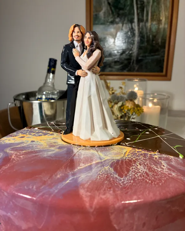 Vytištěná figurka: Lauren & Aidan, na našem ukázkovém dortu
