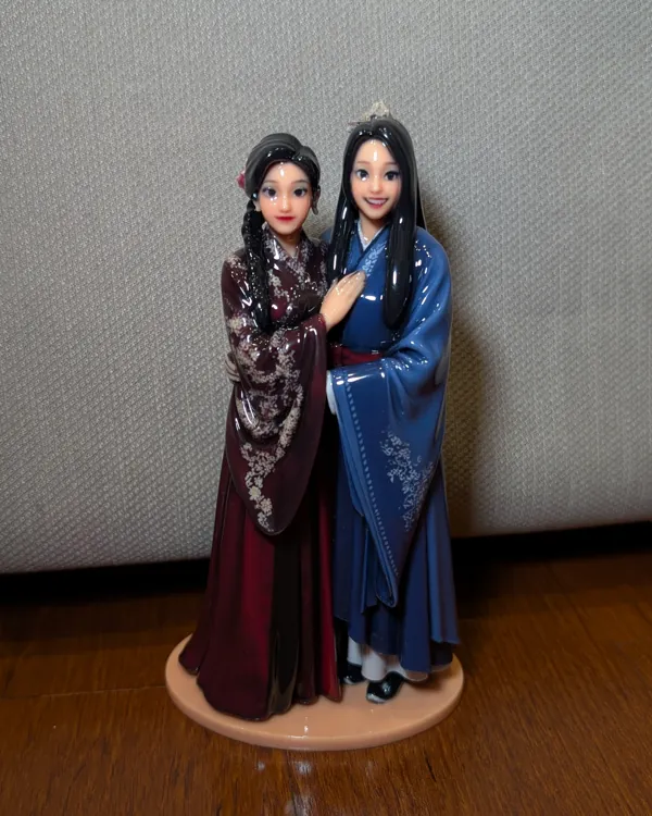 Vytištěná figurka: Nicole & Yu Heng, na fotce od Nicole