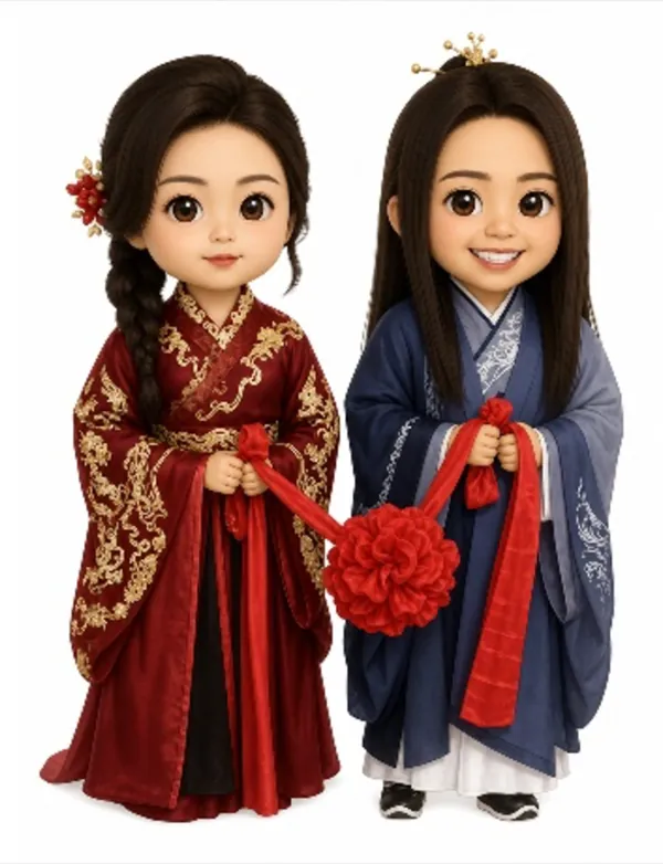 2D náhled: Nicole & Yu Heng ve stylu Chibi styl