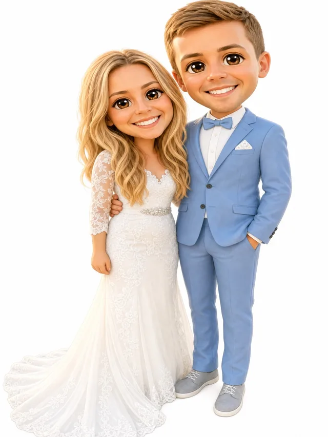 2D náhled páru ve stylu Chibi styl.